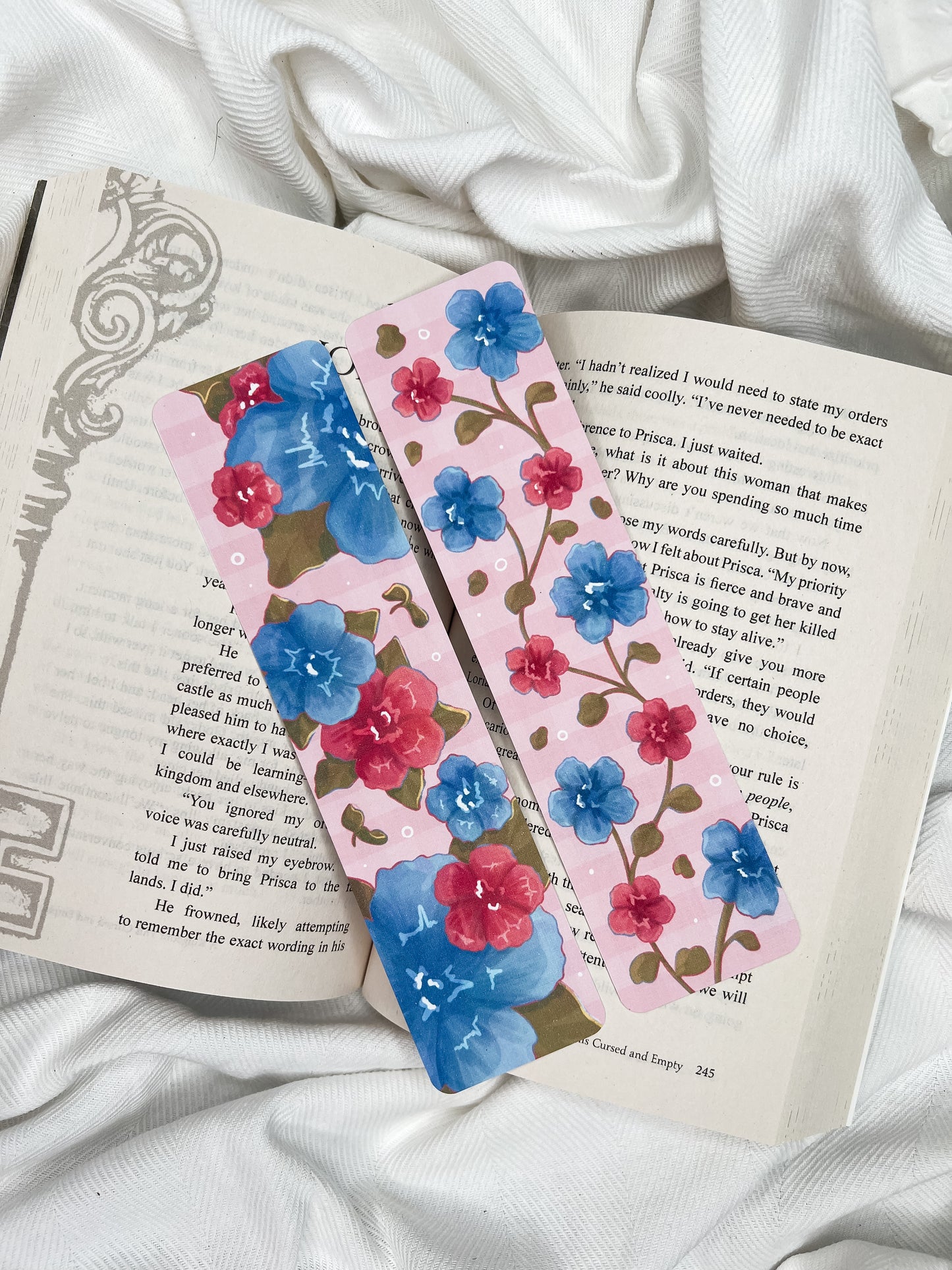 Pretty Pansies & Gingham Bookmarks
