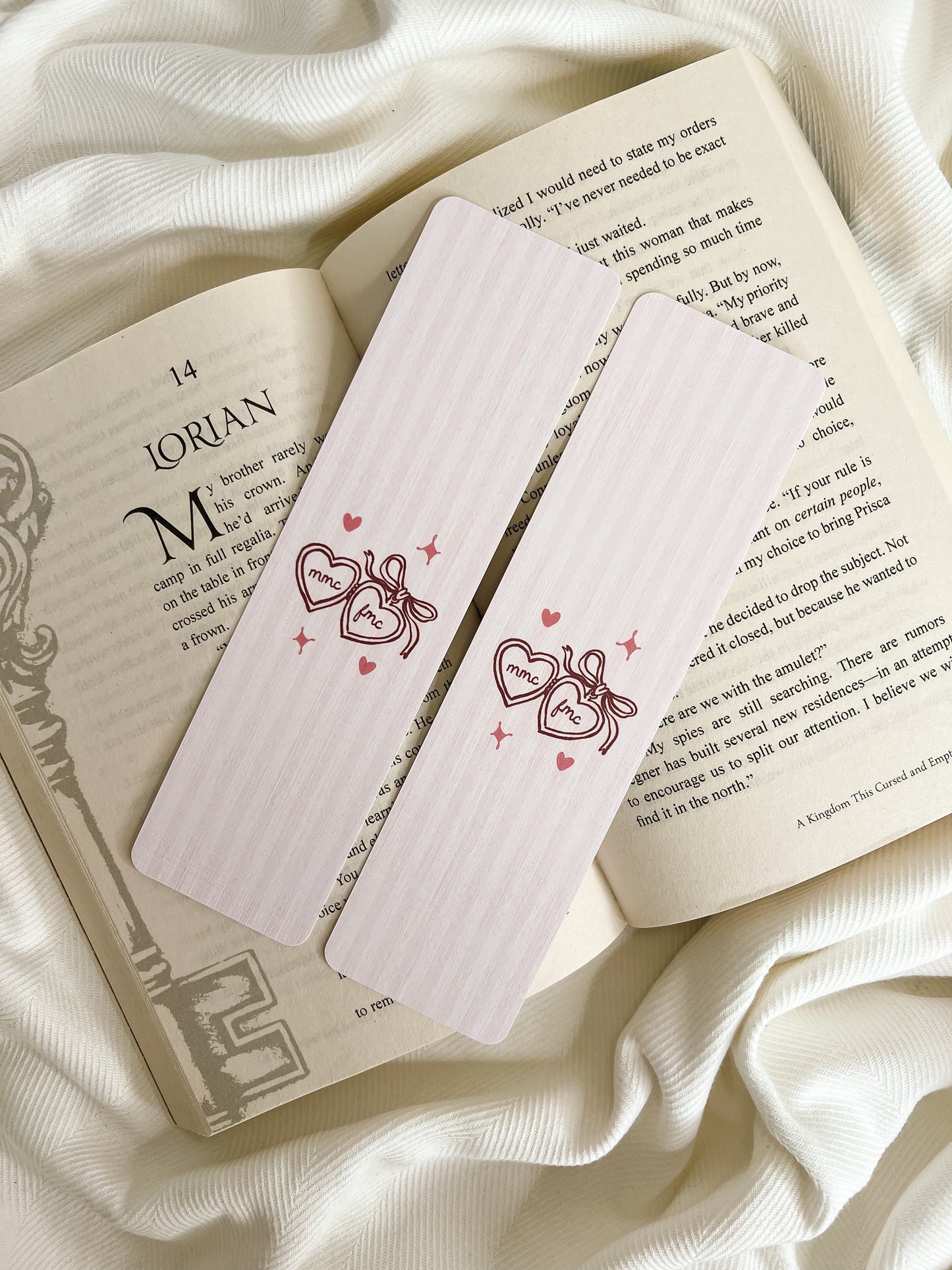 Pink MMC and FMC Heart Locket Bookmark