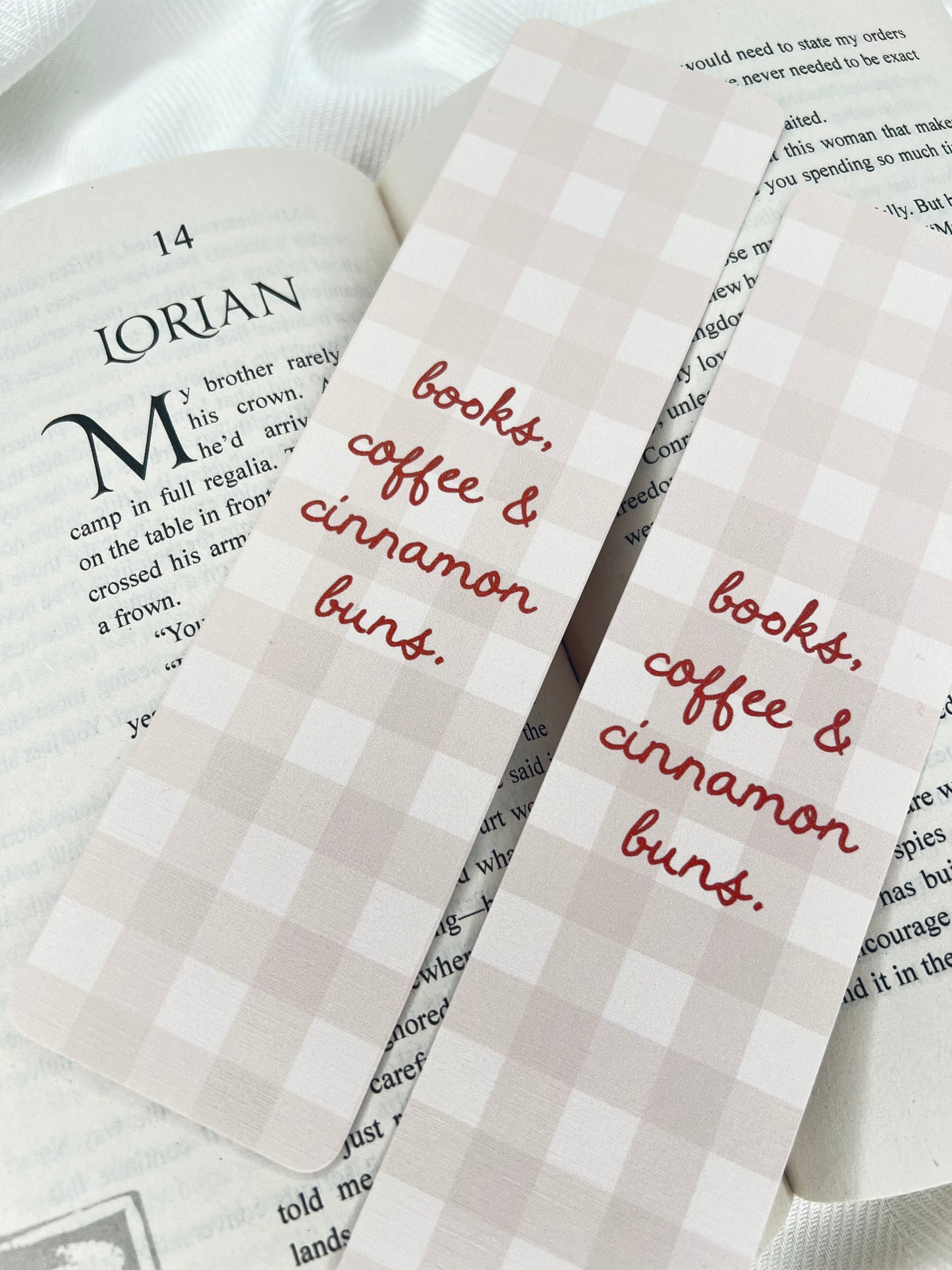 Cinnamon Bun & Gingham Bookmarks