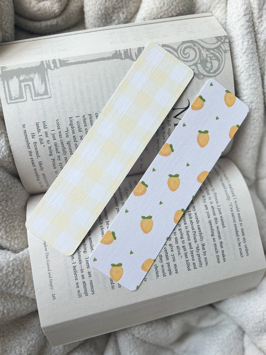 Soft Lemon & Gingham Bookmarks