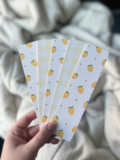 Soft Lemon & Gingham Bookmarks