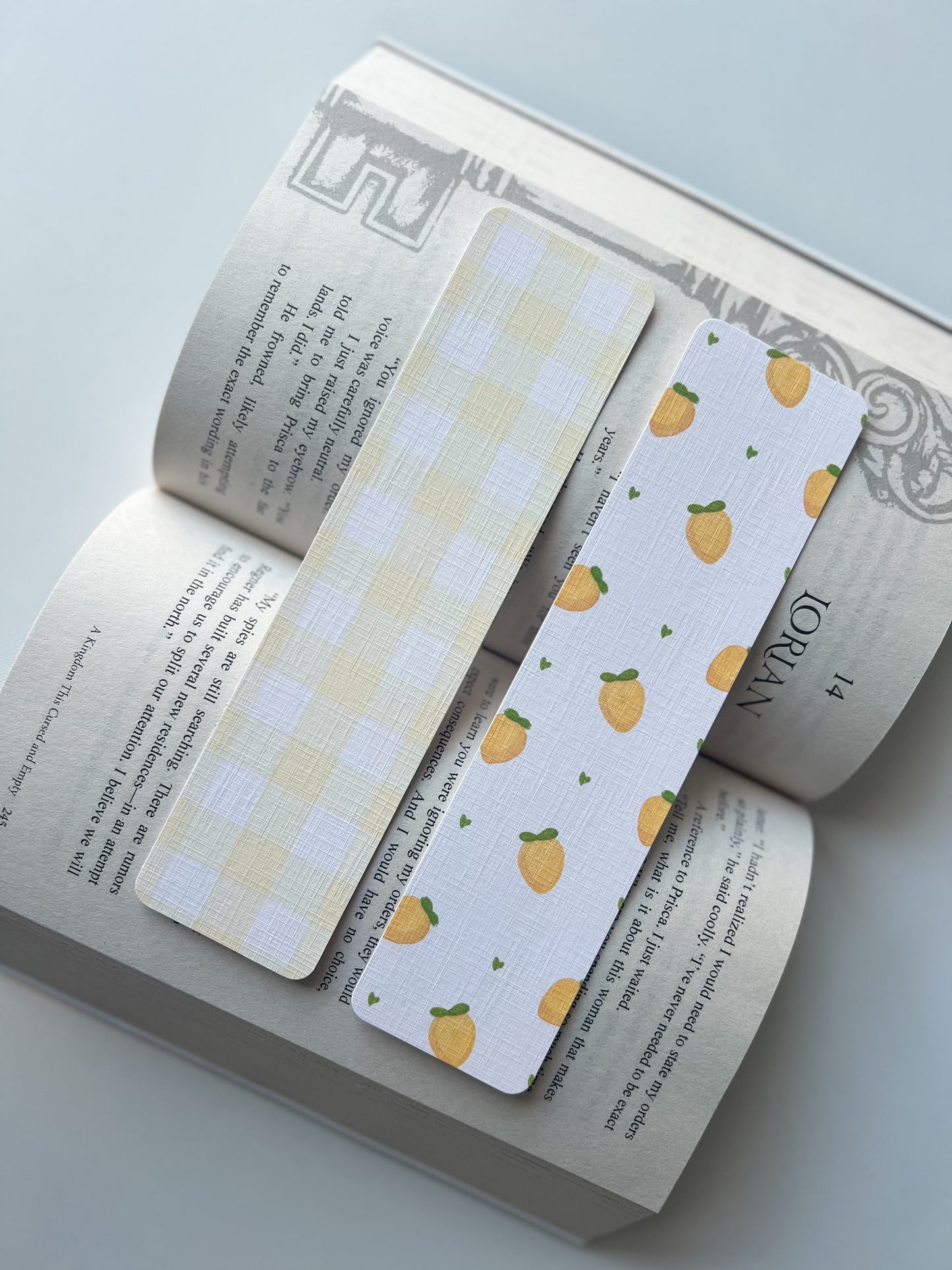 Soft Lemon & Gingham Bookmarks