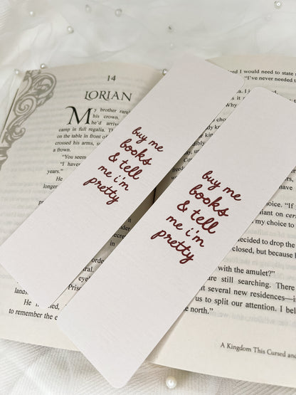 Buy Me Books and Tell Me I'm Pretty & Bow Bookmarks