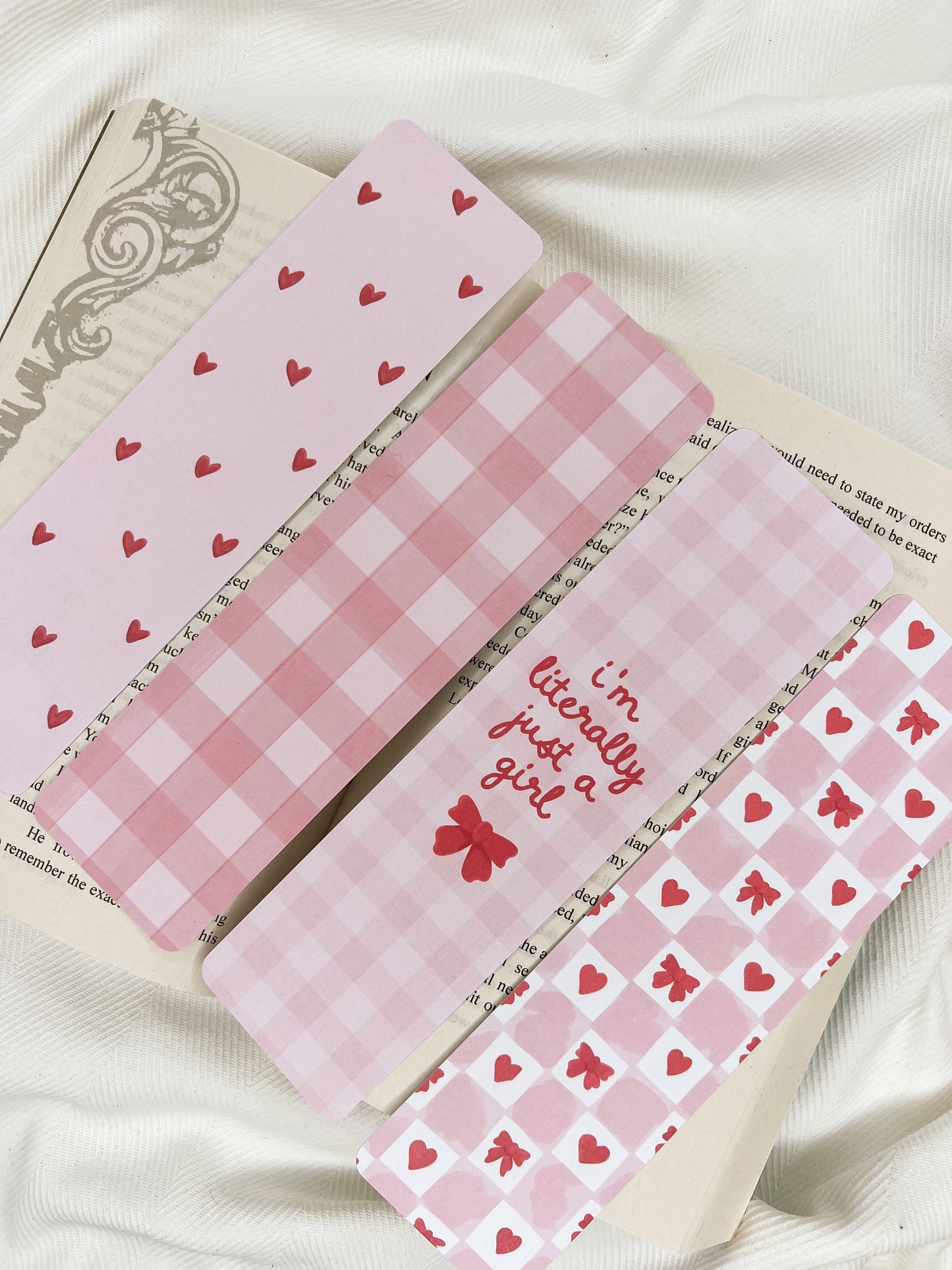 I’m Literally Just a Girl & Gingham Hearts Bookmark Bundle