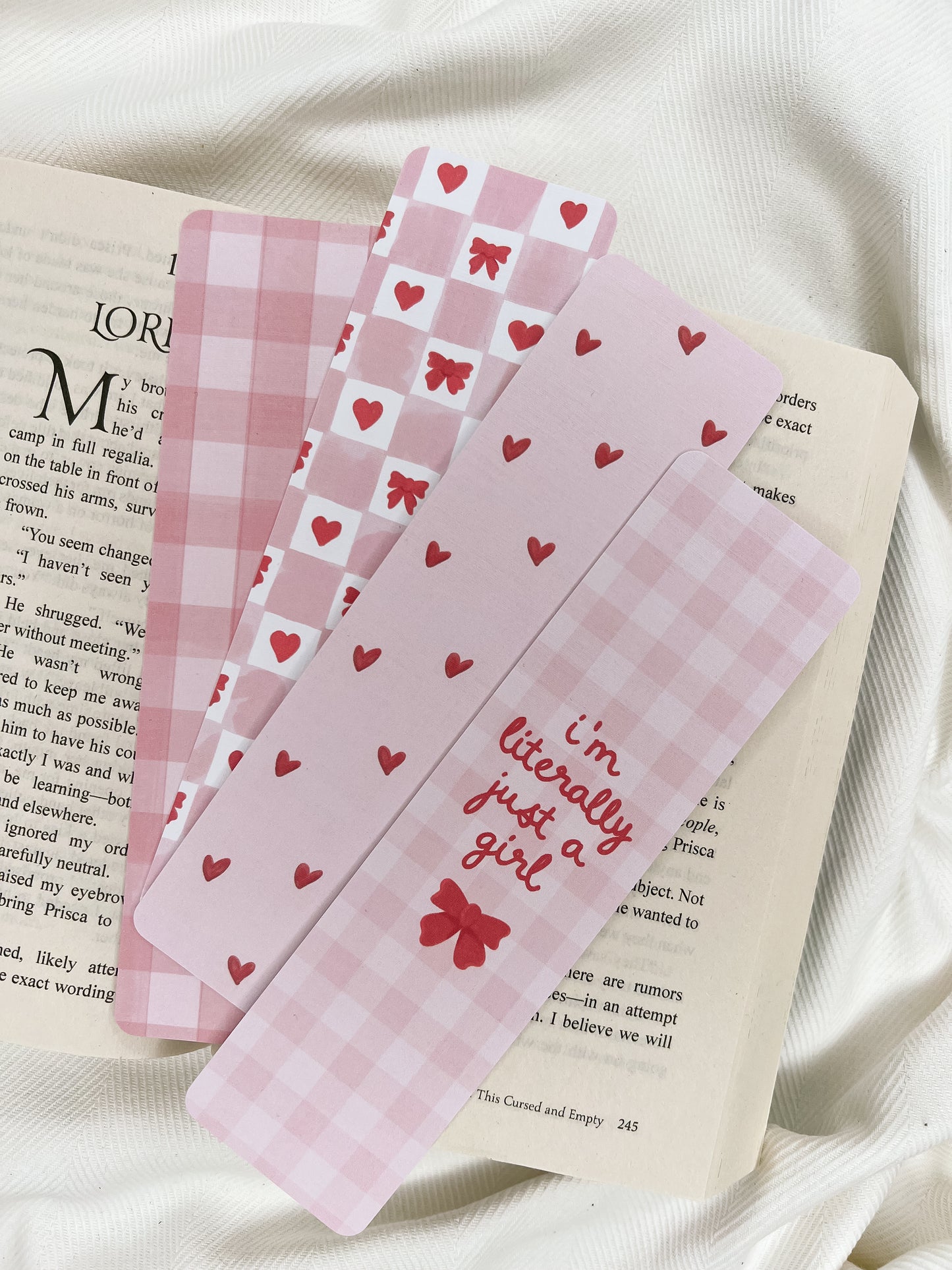 I’m Literally Just a Girl & Gingham Hearts Bookmark Bundle