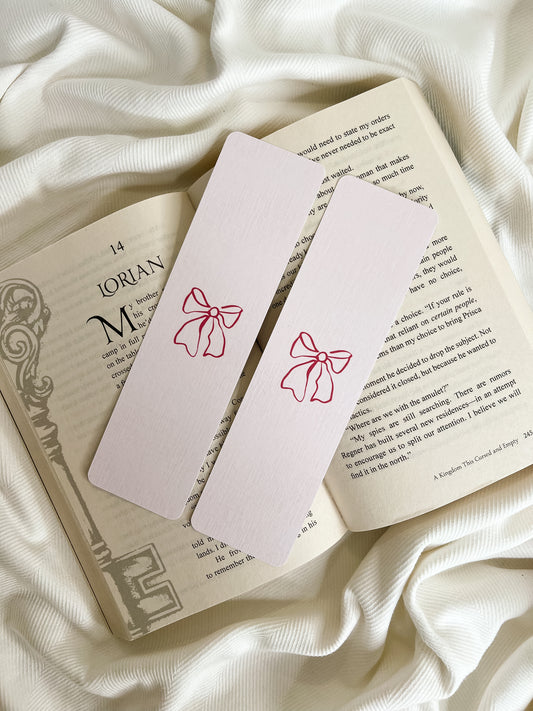 Minimalist Pink Bow Bookmark