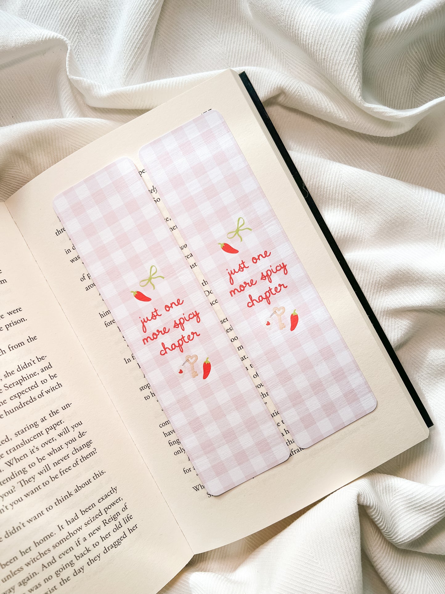 Just One More Spicy Chapter & Chilli Bows Bookmarks