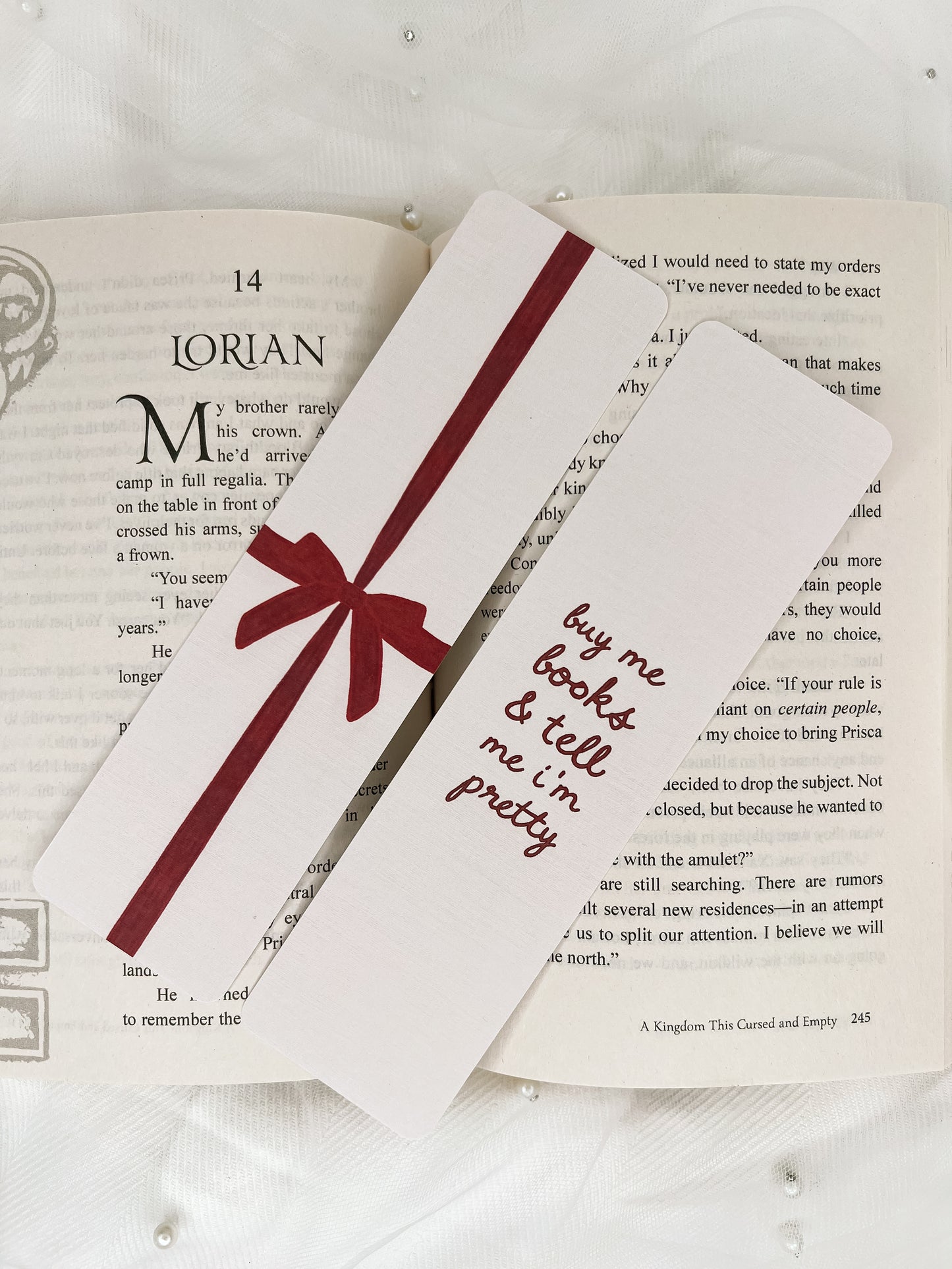 Buy Me Books and Tell Me I'm Pretty & Bow Bookmarks