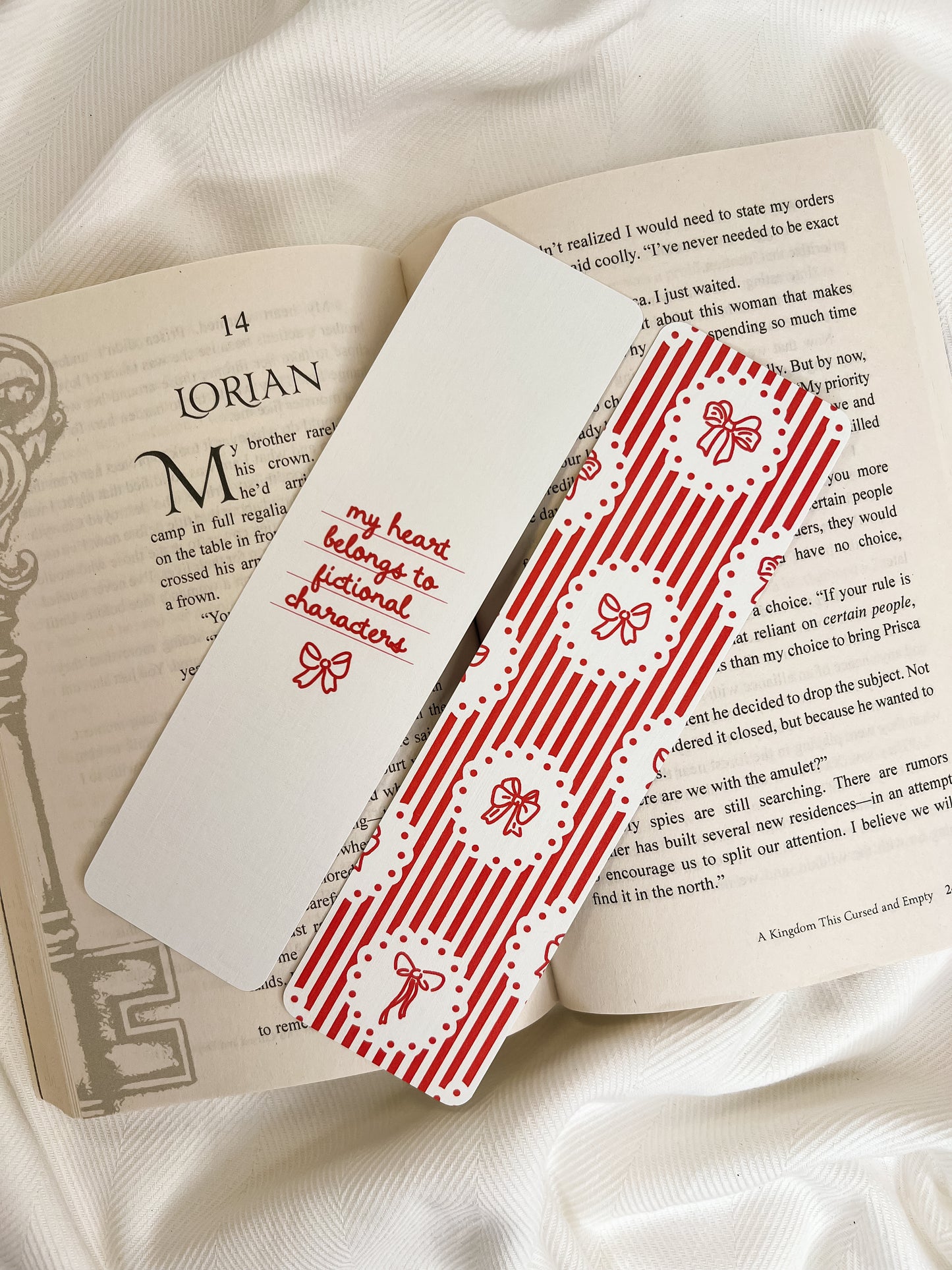 My Heart Belongs to Fictional Characters & Bow Bookmarks