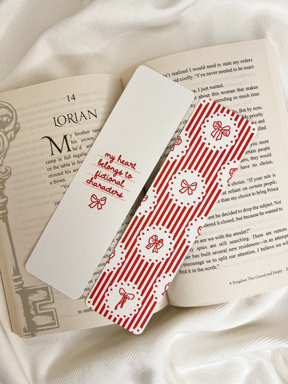 My Heart Belongs to Fictional Characters & Bow Bookmarks