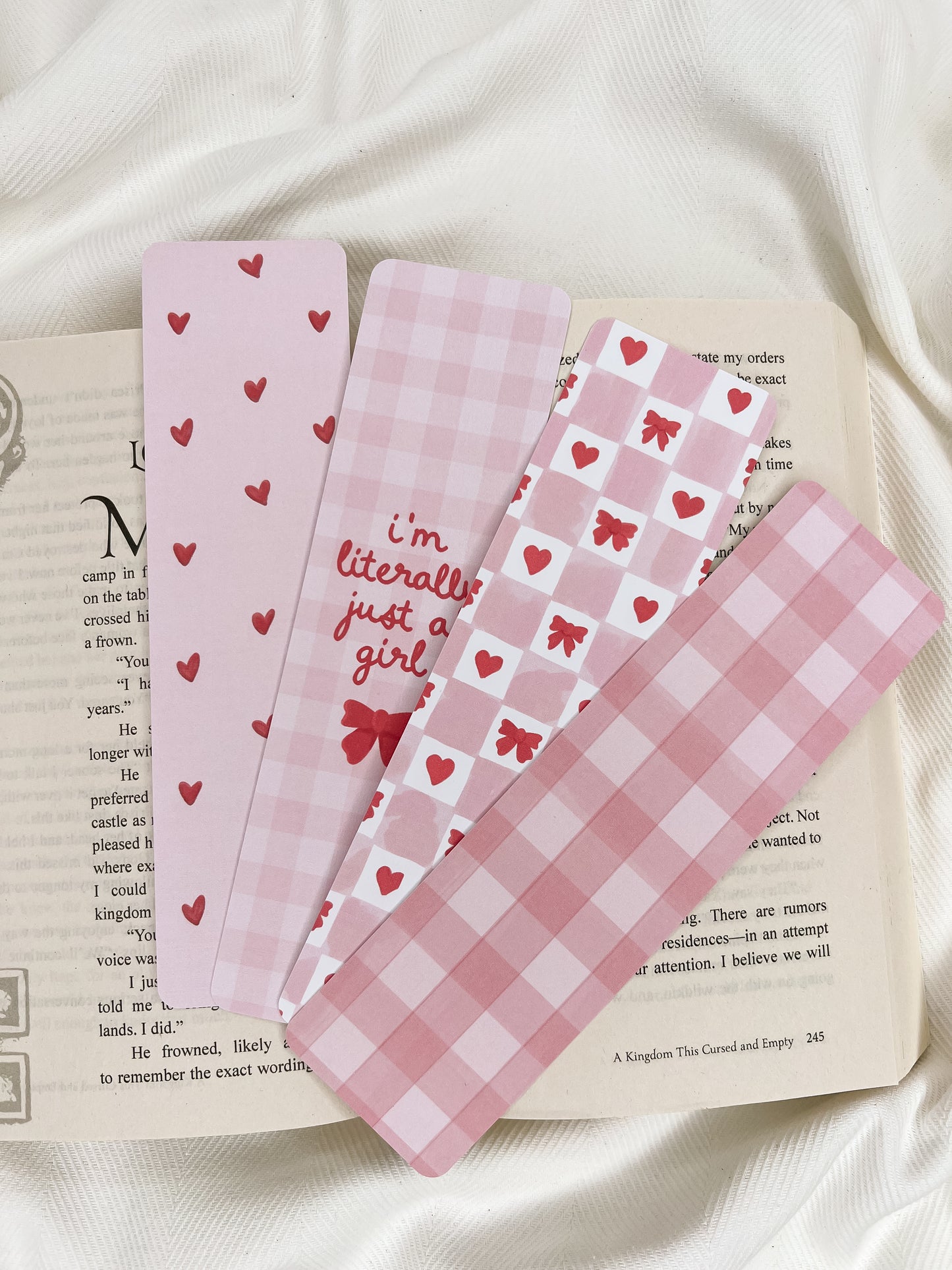 I’m Literally Just a Girl & Gingham Hearts Bookmark Bundle