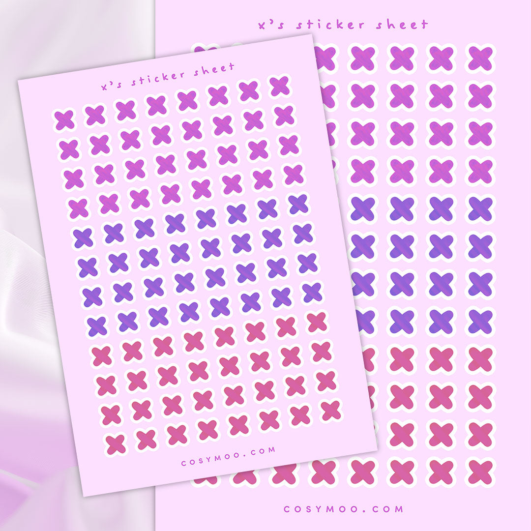 X Mark Planner Sticker Sheet