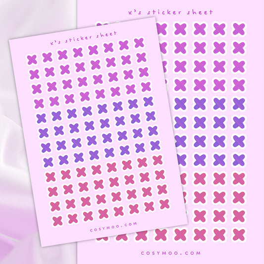 X Mark Planner Sticker Sheet