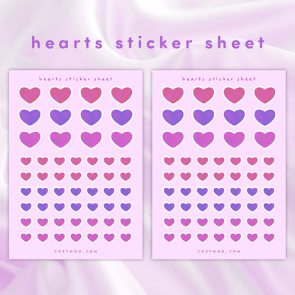 Hearts Planner Sticker Sheet