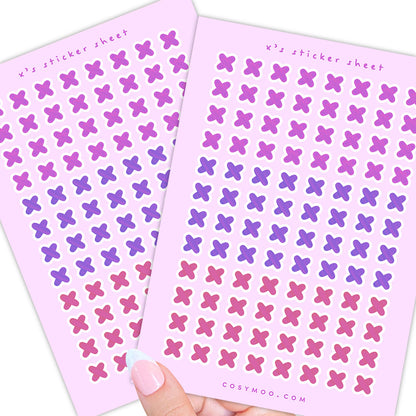 X Mark Planner Sticker Sheet