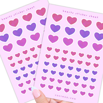 Hearts Planner Sticker Sheet