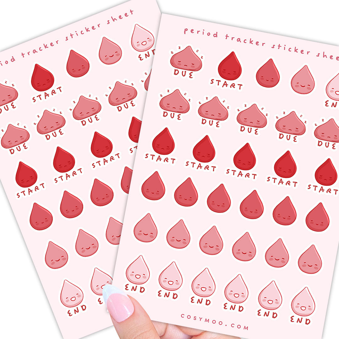 Period Tracker Planner Sticker Sheet