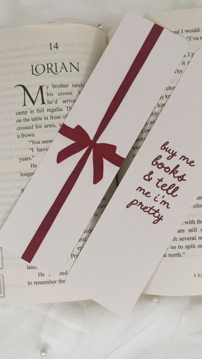 Buy Me Books and Tell Me I'm Pretty & Bow Bookmarks